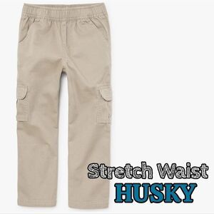 HUSKY Boys size 8 khaki Children's Place stretch waist khaki cargo pants